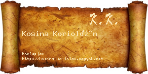 Kosina Koriolán névjegykártya
